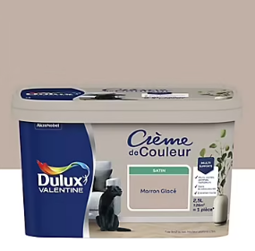Peinture Crème De Couleur Dulux Valentine satin marron glacé 2,5L