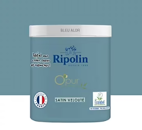 Peinture intérieure multisupport Ripolin O'pur bleu satin velouté 75ml