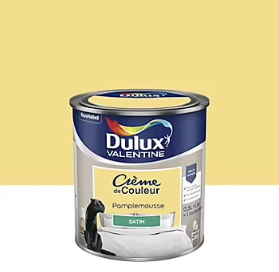 Peinture Crème de Couleur Dulux Valentine satin pamplemousse 0,5L