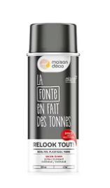 Peinture aérosol Relook tout Maison Déco fonte métallisé gris 400ml