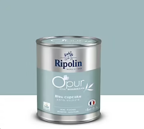 Peinture intérieure Ripolin O'Pur bleu cupcake satin 0,5L
