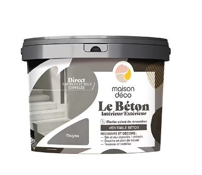 Enduit décoratif Le béton intérieur, extérieur Maison déco gris magma 5kg