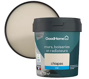 Peinture résistante murs, boiseries et métal GoodHome beige Chiapas mat 0,75L
