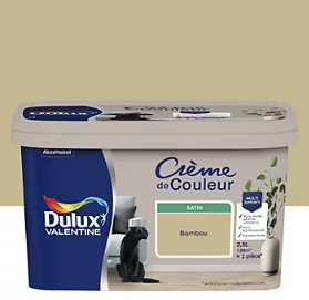 Peinture intérieure couleur crème De Couleur Dulux Valentine satin vert Bambou 2.5L