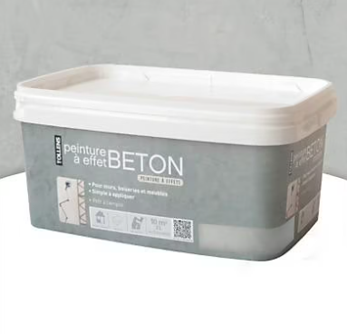 Peinture Tollens effet béton gris souris clair 2L