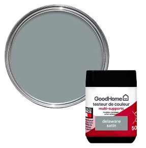 Peinture de rénovation GoodHome multi-supports satin gris Delaware 70ml