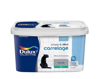Peinture de rénovation pour support spécifique Simple & Deco Carrelage Dulux Valentine satin gris city 2L