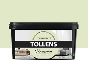 Peinture Tollens premium murs, boiseries et radiateurs vert bucolique satin 2,5L