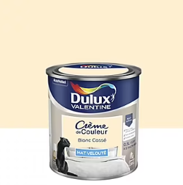 Peinture Crème de Couleur Dulux Valentine mat blanc cassé 0,5L