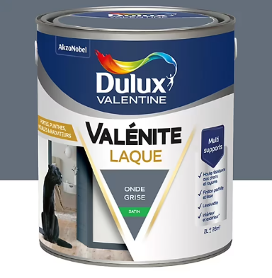 Laque Valénite Dulux Valentine Acrylique satin bleu onde grise 2L