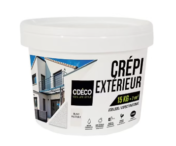 Crépi extérieur façade CDéco blanc rustique 15 KG