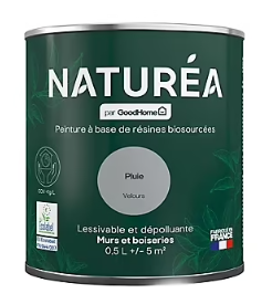 Peinture murs et boiseries Naturéa par GoodHome pluie velours 0.5L
