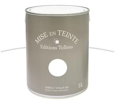 Peinture murs et boiseries Tollens Mise en teinte blanc mat velours 3L