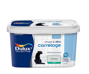 Peinture de rénovation pour support spécifique Simple & Deco Carrelage Dulux Valentine satin gris perle 2L