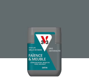 Testeur peinture de rénovation faïence et meuble de salle de bain V33 gris anthracite satin 75ml