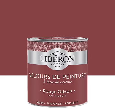 Peinture murs, plafonds et boiseries Velours de peinture rouge rouge odéon Libéron 0,5L