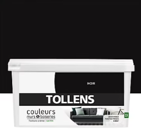 Peinture murs et boiseries Tollens noir satin 2,5L
