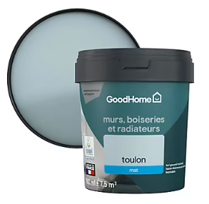 Peinture résistante murs, boiseries et métal GoodHome bleu Toulon mat 0,75L