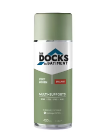 Peinture aérosol multi-supports Les Docks du bâtiment brillant vert lichen 400ml