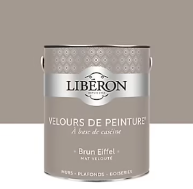 Peinture murs, plafonds et boiseries Velours de peinture marron brun eiffel Libéron 2,5L