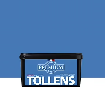 Peinture Tollens premium murs, boiseries et radiateurs bleu venitien velours 2,5L