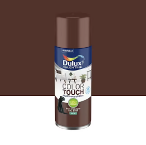 Peinture aérosol Color Touch multi supports Dulux Valentine satin brun châtaigne 400ml