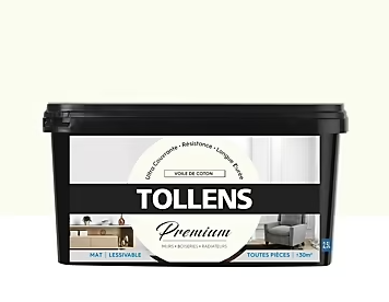 Peinture Tollens premium murs, boiseries et radiateurs voile de coton mat 2,5L