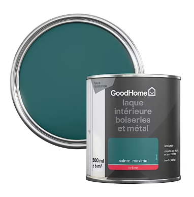 Peinture métal et bois GoodHome brillant vert 500ml