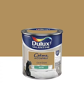 Peinture Crème de Couleur Dulux Valentine satin ocre doré 0,5L
