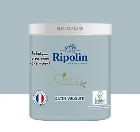 Testeur peinture intérieure Ripolin O'Pur bleu cupcake satin 75ml