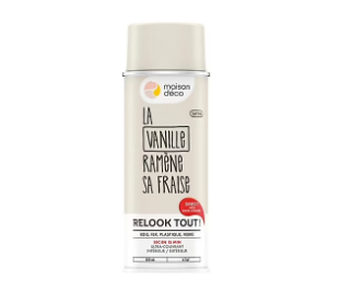 Peinture aérosol Relook tout beige vanille satin 400ml Maison déco