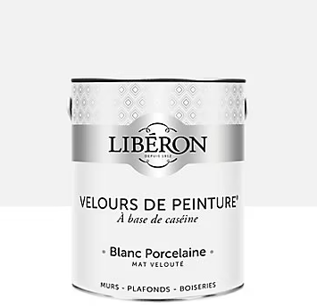 Peinture murs, plafonds et boiseries Velours de peinture blanc porcelaine Libéron 2,5L
