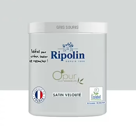 Testeur peinture intérieure Ripolin O'Pur gris souris satin 75ml