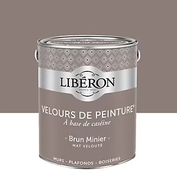 Peinture multisupport murs, plafonds et boiseries Velours de peinture gris brun minier Libéron 2,5L