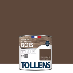 Peinture extérieure bois Tollens satin brun normand 500ml