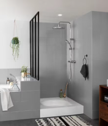 Testeur peinture de rénovation faïence et meuble de salle de bain V33 gris loft satin 75ml