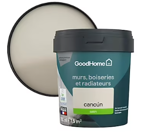 Peinture résistante murs, boiseries et métal GoodHome beige Cancun satin 0,75L