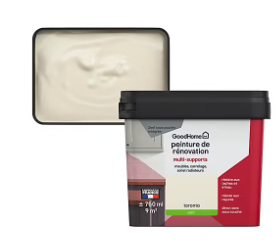 Peinture de rénovation GoodHome multi-supports satin Jaune Toronto 750ml