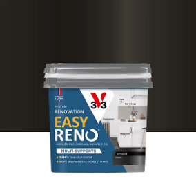 Peinture de rénovation multi-supports V33 Easy Reno noir fonte métallisé 0,75L