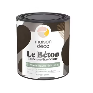 Vernis haute résistance Le béton intérieur, extérieur Maison déco 0,5L