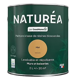 Peinture murs et boiseries Naturéa par GoodHome miel velours 2L
