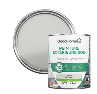 Peinture extérieure bois GoodHome Inuvik gris satin 0.75L