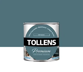 Peinture Tollens premium murs, boiseries et radiateurs vert design mat 0,75L