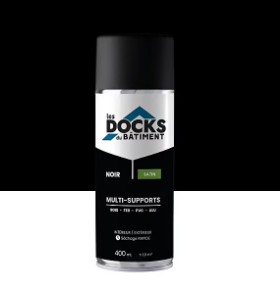 Peinture aérosol multi-supports Les Docks du bâtiment satin noir 400ml