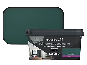 Peinture couleur 2 en 1 velours ultra couvrante GoodHome ifs et épicéas 2,5L