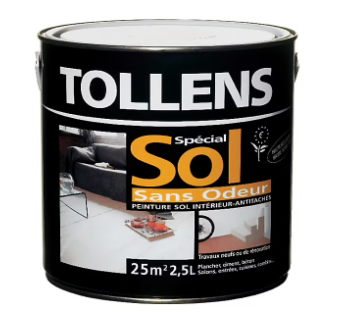 Peinture sol intérieur Tollens coloris blanc 2,5 L