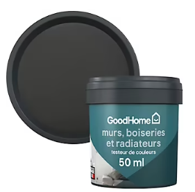 Testeur peinture résistante murs, boiseries et métal GoodHome noir Liberty mat 50ml