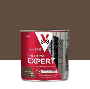 Peinture extérieure bois Solution expert brun normand satin V33 500ml