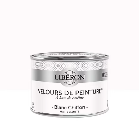Testeur peinture murs, plafonds et boiseries Velours peinture blanc chiffon Libéron 125 ml