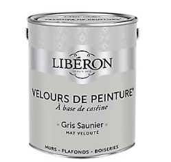 Peinture murs, plafonds et boiseries Velours de peinture gris saunier Libéron 2,5L
